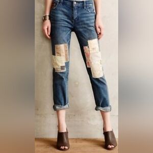 Anthropologie patchwork jeans